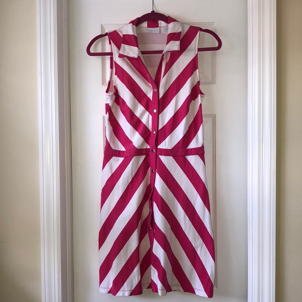 NY&Co sleeveless collared striped dress